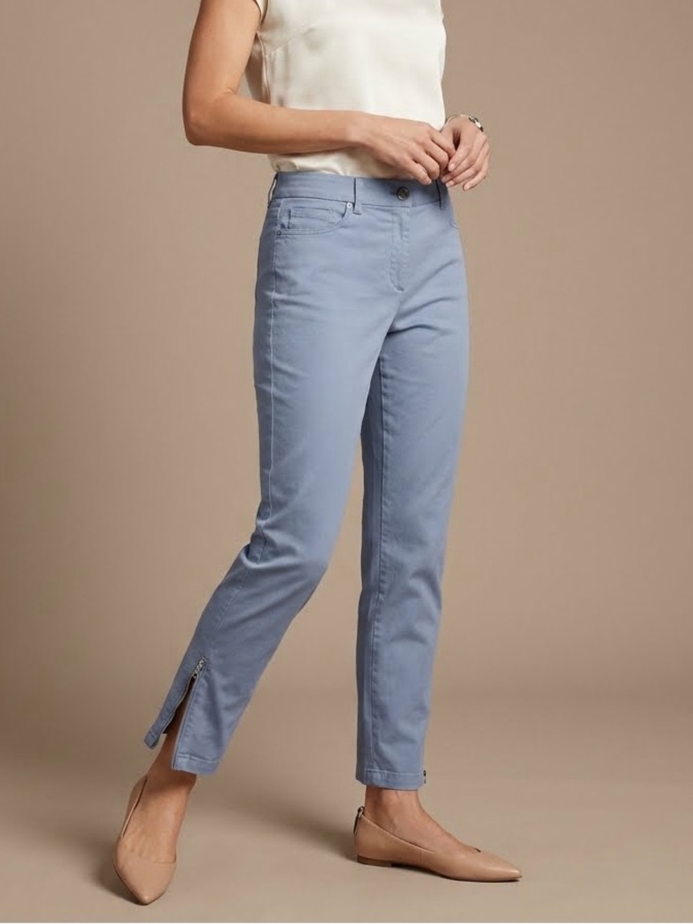 Brooks Brothers Jackie Fit Women's Light Blue Ankle Pants size 16